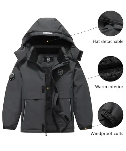 BYLESIN Kid's Waterproof Ski Jacket Warm Winter Coat Boys Snowboarding Jackets Outdoor - 6