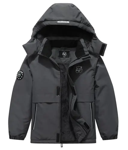 BYLESIN Kid's Waterproof Ski Jacket Warm Winter Coat Boys Snowboarding Jackets Outdoor 