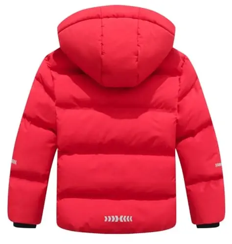 BYLESIN Kids Boy's Winter Coat Fleece Lined Waterproof Jacket Puffy Cotton Coat Thick Hooded Down Outdoor Coats - 2
