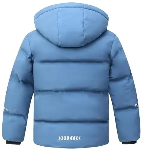 BYLESIN Kids Boy's Winter Coat Fleece Lined Waterproof Jacket Puffy Cotton Coat Thick Hooded Down Outdoor Coats - 2