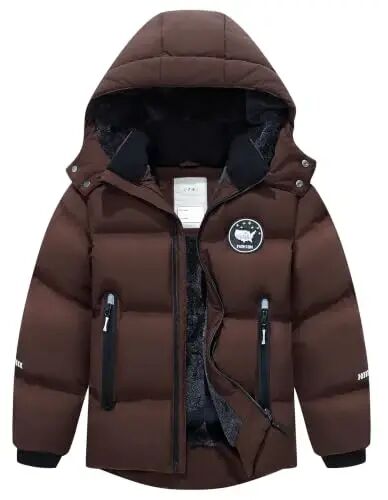 BYLESIN Kids Boy's Winter Coat | Fleece Lined Waterproof Jacket Puffy Cotton Coat Thick Hooded Down Outdoor Coats - 1