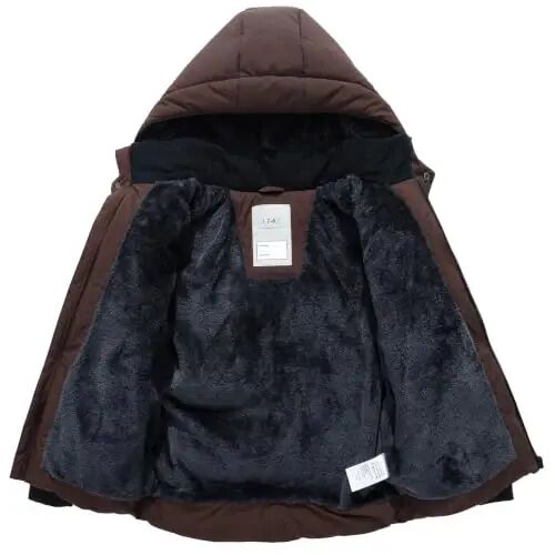 BYLESIN Kids Boy's Winter Coat | Fleece Lined Waterproof Jacket Puffy Cotton Coat Thick Hooded Down Outdoor Coats - 3