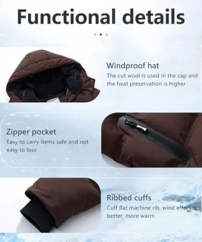 BYLESIN Kids Boy's Winter Coat | Fleece Lined Waterproof Jacket Puffy Cotton Coat Thick Hooded Down Outdoor Coats - 6