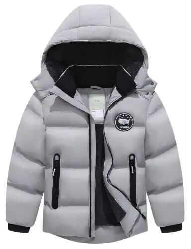 BYLESIN Kids Boy's Winter Coat | Fleece Lined Waterproof Jacket Puffy Cotton Coat Thick Hooded Down Outdoor Coats - BYLESIN