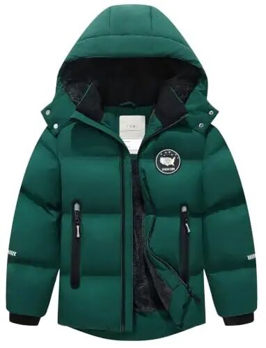 BYLESIN Kids Boy's Winter Coat | Fleece Lined Waterproof Jacket Puffy Cotton Coat Thick Hooded Down Outdoor Coats - BYLESIN