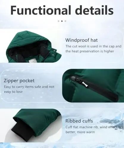 BYLESIN Kids Boy's Winter Coat | Fleece Lined Waterproof Jacket Puffy Cotton Coat Thick Hooded Down Outdoor Coats - 6