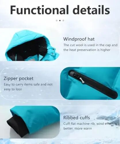 BYLESIN Kids Boy's Winter Coat | Fleece Lined Waterproof Jacket Puffy Cotton Coat Thick Hooded Down Outdoor Coats - 6