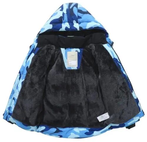 BYLESIN Kids Boy's Winter Coat | Fleece Lined Waterproof Jacket Puffy Cotton Coat Thick Hooded Down Outdoor Coats - 3
