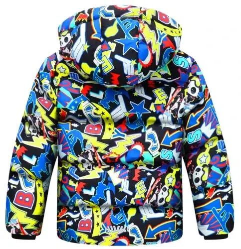 BYLESIN Kids Boy's Winter Coat | Fleece Lined Waterproof Jacket Puffy Cotton Coat Thick Hooded Down Outdoor Coats - BYLESIN (1)