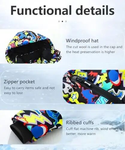 BYLESIN Kids Boy's Winter Coat | Fleece Lined Waterproof Jacket Puffy Cotton Coat Thick Hooded Down Outdoor Coats - 6