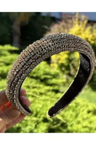 Bym001 Full Rhinestone Crown: Evening Dress Hair Accessory Stylish Touch that Completes Your Shine Women's Hair Crown-GOLD - 5