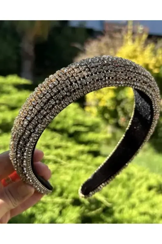 Bym001 Full Rhinestone Crown: Evening Dress Hair Accessory Stylish Touch that Completes Your Shine Women's Hair Crown-GOLD - 5