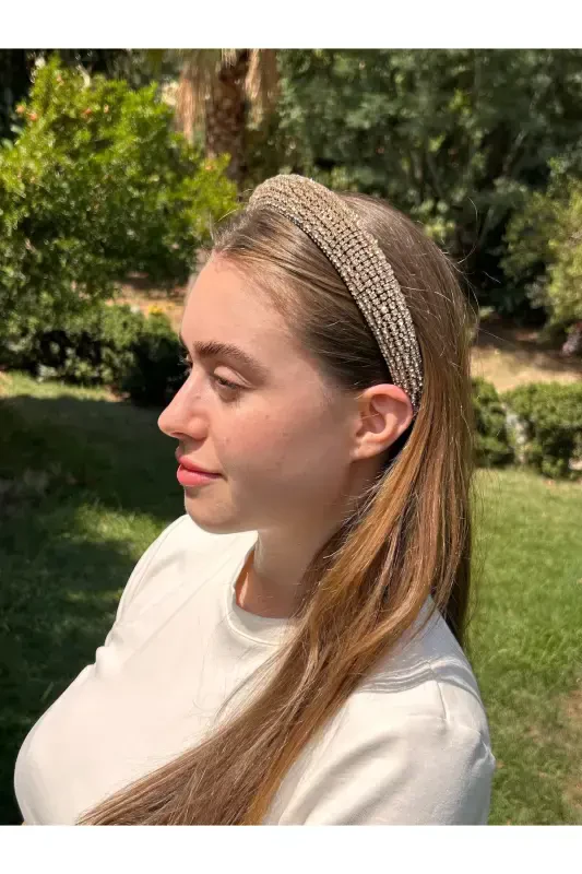 Bym001 Полный Камень Тиара: Элегантный Штрих, Завершающий Ваш Блеск, Женская Тиара для Волос - ЗОЛОТО - 3