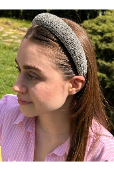 Bym002 Abiye Marka Model Full Taşlı Taç Kadın Saç Tacı-GUMUS - ByMerve (1)