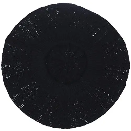 BYOS Chic Parisian Style Soft Lightweight Crochet Cutout Knit Beret Beanie Hat - 3