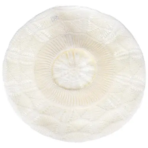 BYOS Chic Parisian Style Soft Lightweight Crochet Cutout Knit Beret Beanie Hat - 3