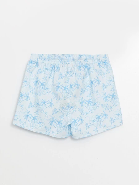 Быстросохнущие пляжные шорты для девочек с эластичной резинкой - синий - LC WAIKIKI (1)