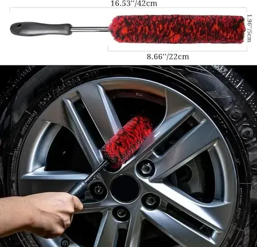 bzczh Metal Free Soft Wheel Rim Brush 4 Pack, Synthetic Car Cleaning Brush, Highly Water Absorption, Dense and Durable Tire Brush for Cleaning Wheels, Rims, Spokes, Fenders, Engines… - BZCZH (1)