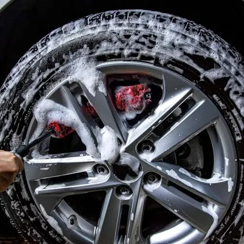 bzczh Metal Free Soft Wheel Rim Brush 4 Pack, Synthetic Car Cleaning Brush, Highly Water Absorption, Dense and Durable Tire Brush for Cleaning Wheels, Rims, Spokes, Fenders, Engines… - 4