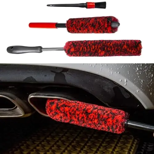 bzczh Metal Free Soft Wheel Cleaner Brush, Synthetic Wool Car Cleaning Brush, Highly Water Absorption, Dense and Durable Tire Brush for Cleaning Wheels, Rims, Spokes, Fenders, Engines… - 1