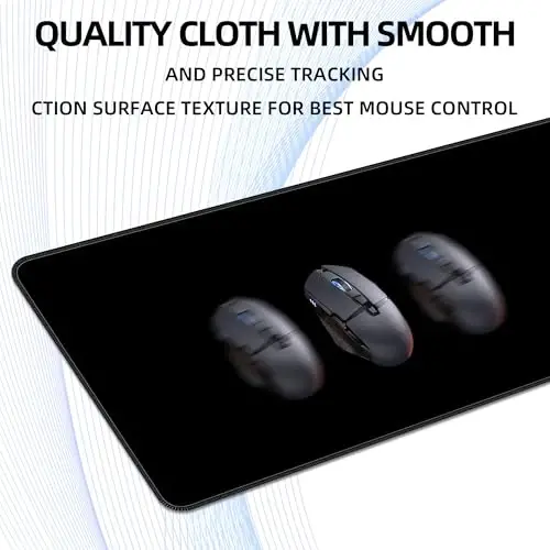 Bzu Black Extended Big Mouse Pad Large,XL Gaming Mouse Pad Desk Pad,31.5x11.8inch Long Computer Keyboard Mouse Mat Mousepad with 3mm Non-Slip Base and Stitched Edge for Home Office Work - 4