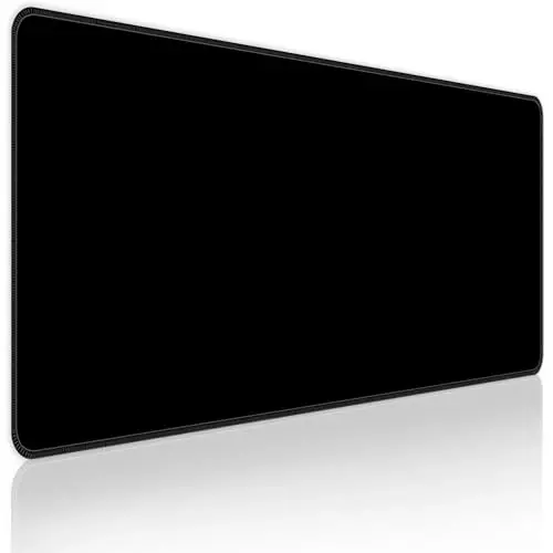 Bzu Black Extended Big Mouse Pad Large,XL Gaming Mouse Pad Desk Pad,31.5x11.8inch Long Computer Keyboard Mouse Mat Mousepad with 3mm Non-Slip Base and Stitched Edge for Home Office Work 