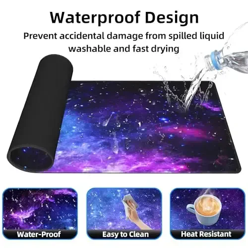 Bzu Galaxy Print Extended Big Mouse Pad Large,XL Gaming Mouse Pad Desk Pad,31.5x11.8inch Long Computer Keyboard Mouse Mat Mousepad with 3mm Non-Slip Base and Stitched Edge for Home Office Work - 4