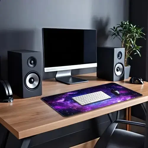 Bzu Galaxy Print Extended Big Mouse Pad Large,XL Gaming Mouse Pad Desk Pad,31.5x11.8inch Long Computer Keyboard Mouse Mat Mousepad with 3mm Non-Slip Base and Stitched Edge for Home Office Work - 6