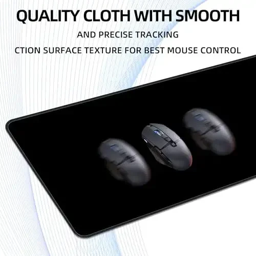 Bzu Black Extended Big Mouse Pad Large,XL Gaming Mouse Pad Desk Pad,31.5x11.8inch Long Computer Keyboard Mouse Mat Mousepad with 3mm Non-Slip Base and Stitched Edge for Home Office Work - 4