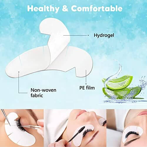 C. ARTIST 100 Pairs V-Shaped 100% Natural Eyelash Extension Under Eye Gel Pads Kit, Hydrogel Eye Patches with Collagen & Aloe Vera, Eyelash Extension Supplies Tools, Lash Tech Supplies - 2