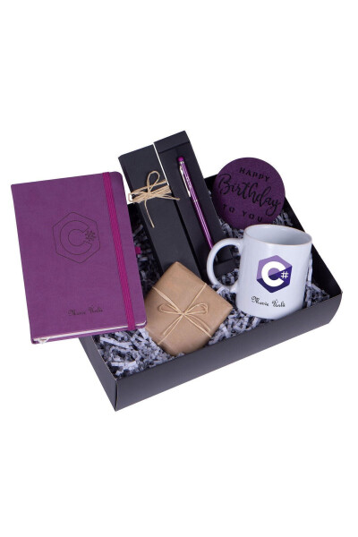 C# Designed Birthday Gift Set for a Programmer - KITAPLI HEDIYE