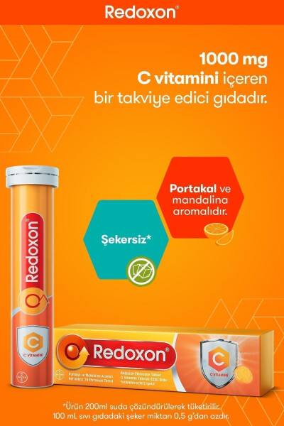 C Vitamini 15 Efervesan Tablet I 1000 Mg C Vitamini Içeren Takviye Edici Gıda - 2