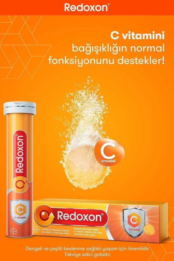 C Vitamini 15 Efervesan Tablet I 1000 Mg C Vitamini O'z ichiga olgan Oziq-ovqat Qo'shimchasi - 11