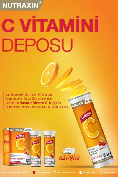 Vitamin C 28 Çiğneme Tableti - Nutraxin