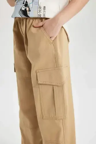 C0447a8 Ss Girls Parachute Cargo Cotton Pants - DEFACTO (1)
