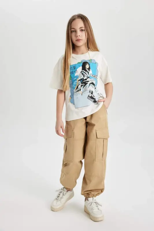 C0447a8 Ss Girls Parachute Cargo Cotton Pants - 2