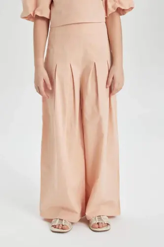 C0448a8 Ss Wide Leg Cotton Trousers - DEFACTO (1)