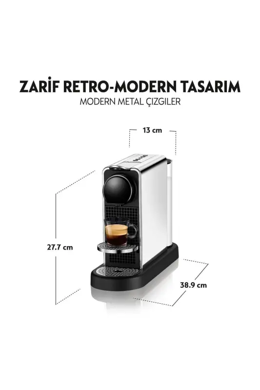 C140 Citiz Platinum Paslanmaz Çelik Espresso Kahve Makinesi, Titan - 5