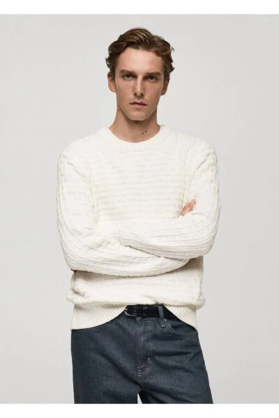 Cable Knit Sweater - MANGO MAN