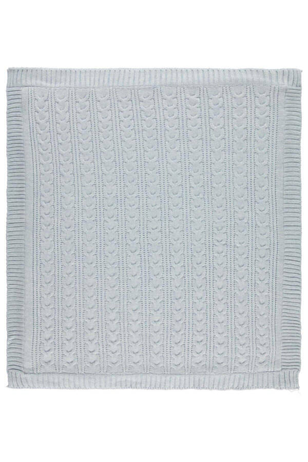 Cable Knit Throw Blanket (blue / 75x95) - 2
