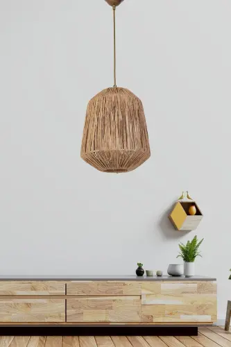 Cacher Handmade Pendant Chandelier Rattan-Rattan - 1