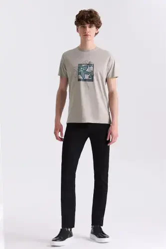 Cağla Slim Fit Bisiklet Yaka T-Shirt 