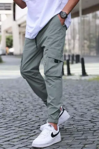 Çağla Yeşili Kargo Cep Erkek Jogger Pantolon 5461 - Çağla Yeşili - MADMEXT (1)