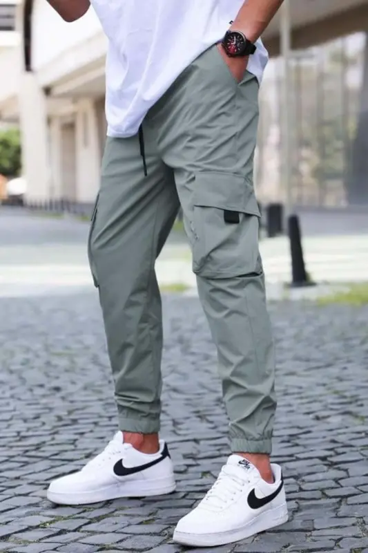 Çağla Yeşili Kargo Cep Erkek Jogger Pantolon 5461 - Çağla Yeşili - MADMEXT