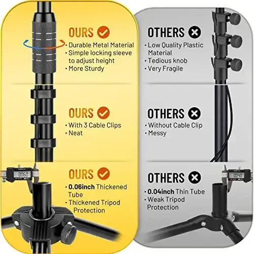 CAHAYA Dual-use Tripod Microphone Stand with Phone Holder Gooseneck Floor Mic Stand Portable with Carrying Bag and 2 Mic Clips for Singing Performance Wedding Stage Meeting Live CY0312 - 2