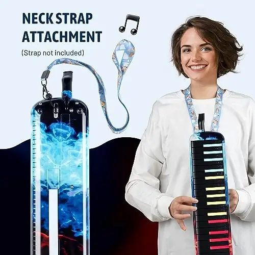 CAHAYA Melodica 32 Keys: Double Tubes Mouthpiece Air Piano Keyboard Musical Instrument Gift with Carrying Bag for Beginners, Professional Musicians - 5