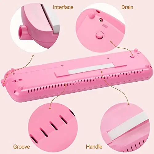 CAHAYA Melodica 32 Keys Double Tubes Mouthpiece Air Piano Keyboard Musical Instrument with Carrying Bag 32 Keys, Pink, CY0050-3 - 5