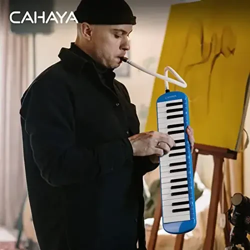 CAHAYA Melodica 37 Keys with Carrying Bag and 2 with Mouthpieces Air Piano Keyboard Musical Instrument for Kids and Adults, Blue, Model CY0049-2 - 7