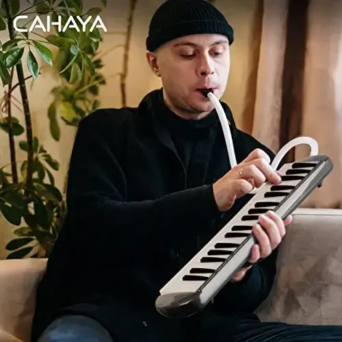 CAHAYA Melodica 37 Keys with Carrying Bag and 2 with Mouthpieces Air Piano Keyboard Musical Instrument for Kids and Adults, Black,Model CY0049-1 - 7