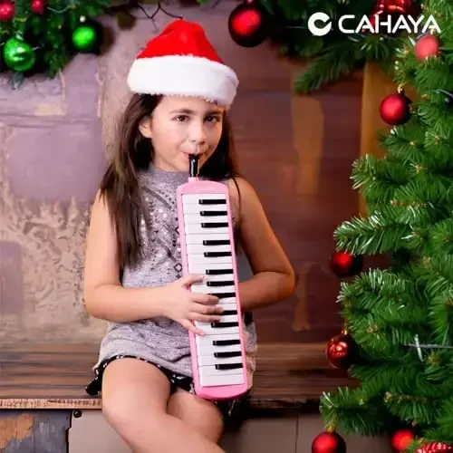 CAHAYA Melodica 32 Keys Double Tubes Mouthpiece Air Piano Keyboard Musical Instrument with Carrying Bag 32 Keys, Pink, CY0050-3 - 6